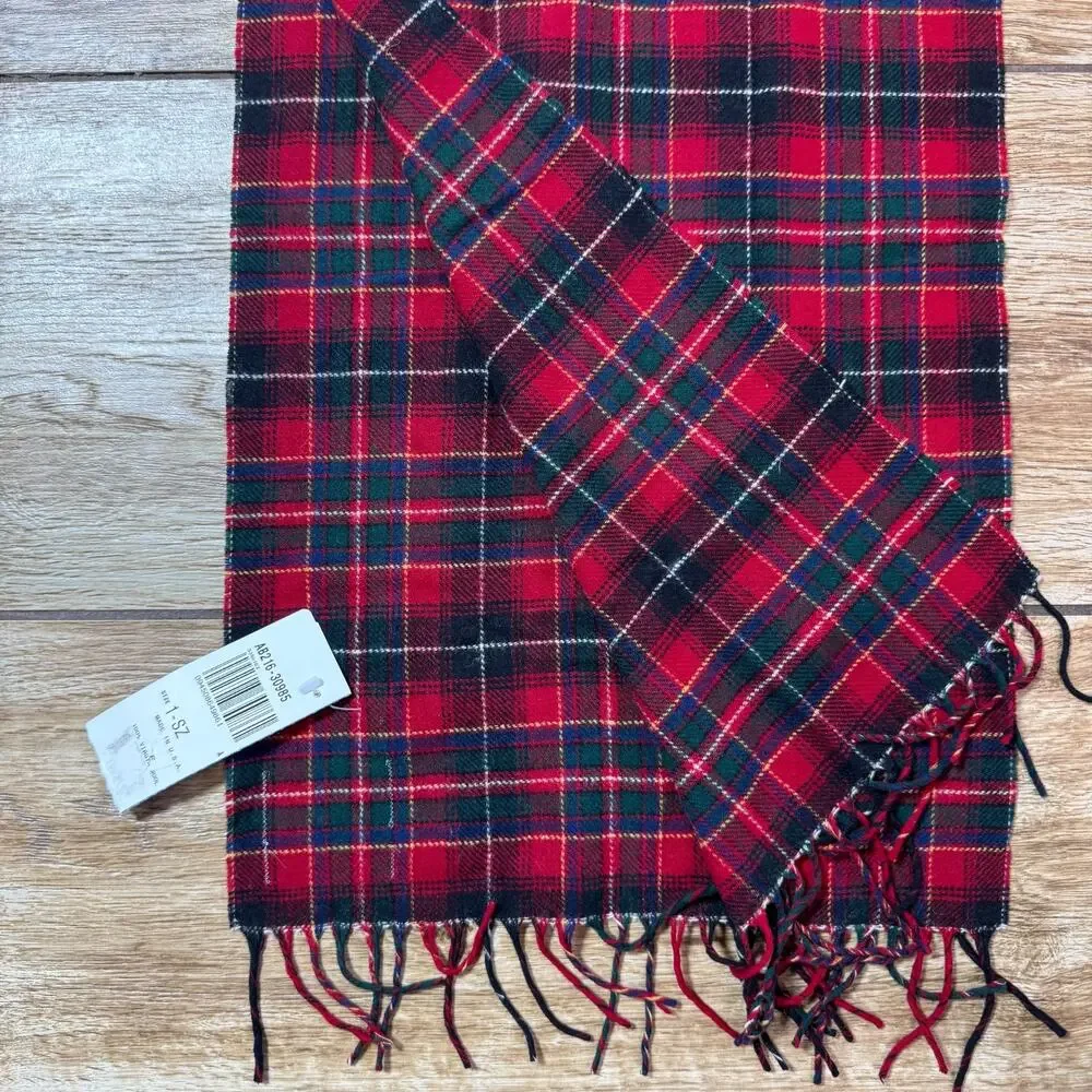Vintage Pendleton 100% Virgin Wool Scarf MACINNES Tartan Plaid USA